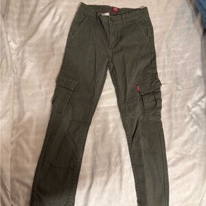 Kids Olive Cargo Jeans
